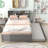Full Size Bed with Trundle and Bookcase Headboard-129416280