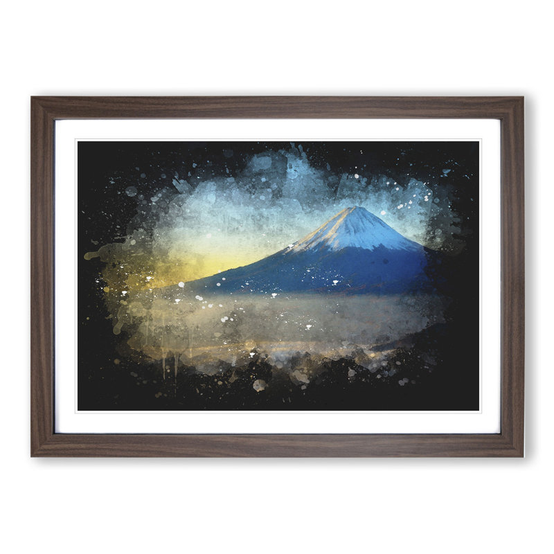 Mount Fuji - Picture Frame Painting, 65cm H x 90cm W x 2cm D, Walnut Framed