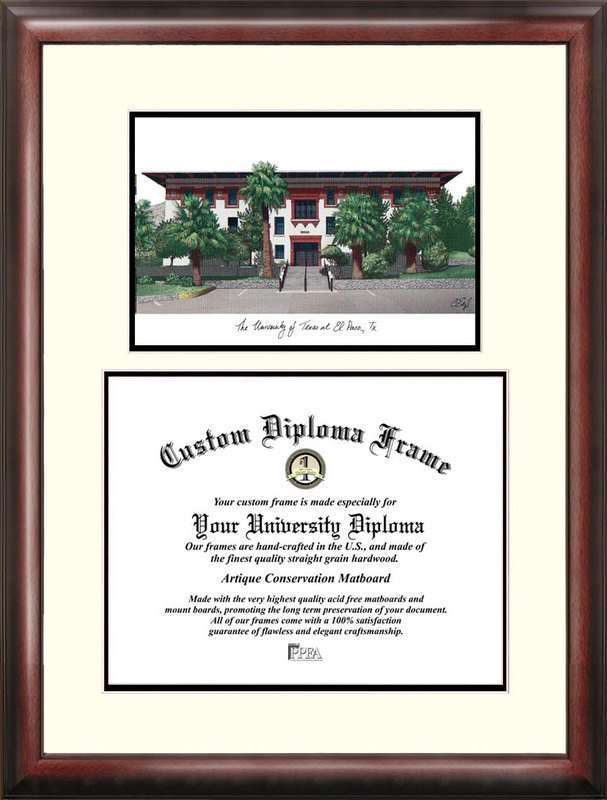 NCAA UTEP Miners Scholar Lithograph Diploma Frame