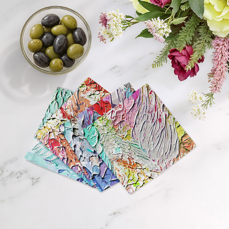 Serviettes de table en satin de coton Paint Brights