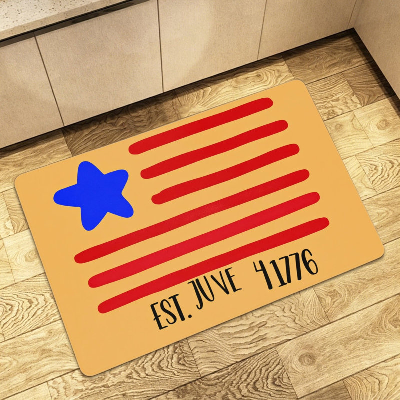 Tapis de porte simple Jour de l'Indépendence, 24 po x 36 po, intérieur et extérieur