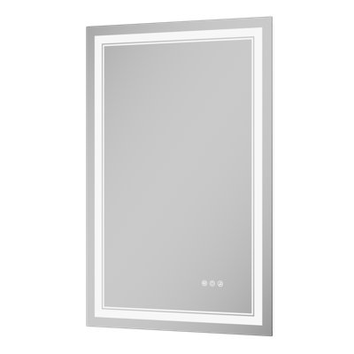 Frontlit And Backlit LED Tempered Glass Bathroom Mirror 3 Colors Temperature & Dimmable Light With Bluetooth, Defog Vanity Mirror
