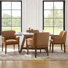 Glenys 24.5"W Mid-Century Modern Leather Dining Chair Set with Solid Wood Legs