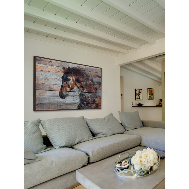 « Fire Horse » d'Irena Orlov - impression sur toile, 24 po x 36 po, Reproduction avec cadre flottant, Flotteur
