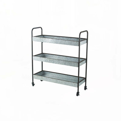 35x12.5x40" Homestead Galvanized Shelf Display 3-tier