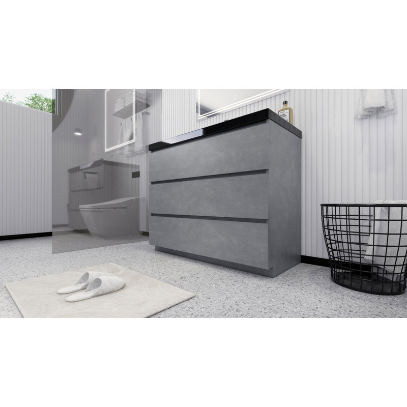 Base de meuble-lavabo Reyes, Gris ciment