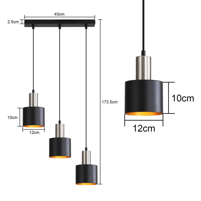 Bavleen 3 - Light Matte Black Drum Pendant
