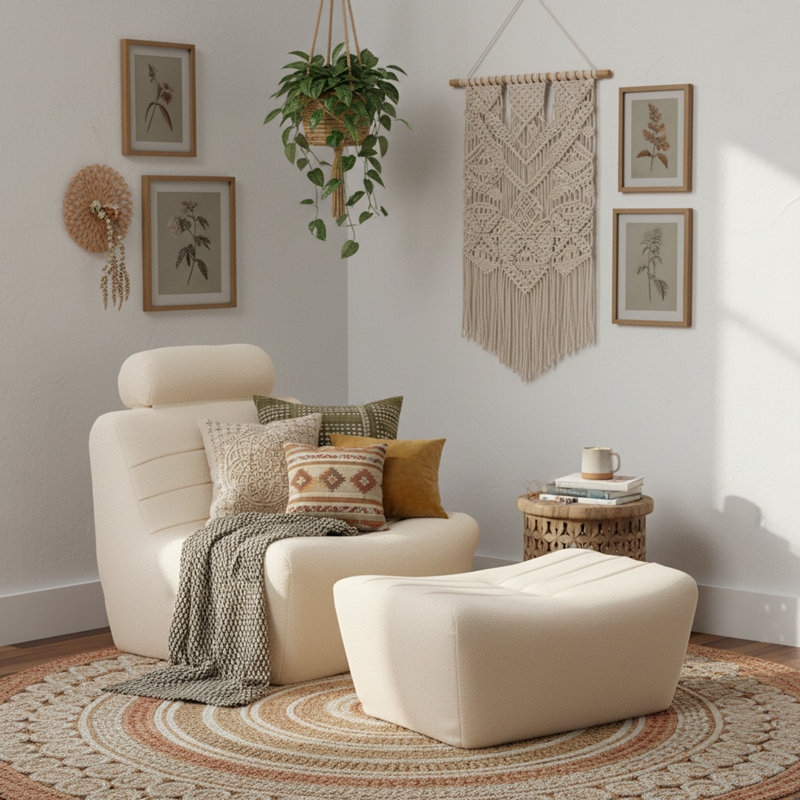 Suvetha Upholstered Accent Chair, White
