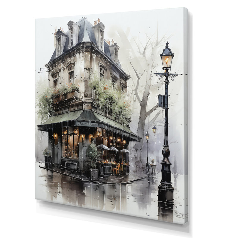Paris Montmartre Mist - art mural Paris, H 20 po x l 12 po x P 1 po, Toile tendue