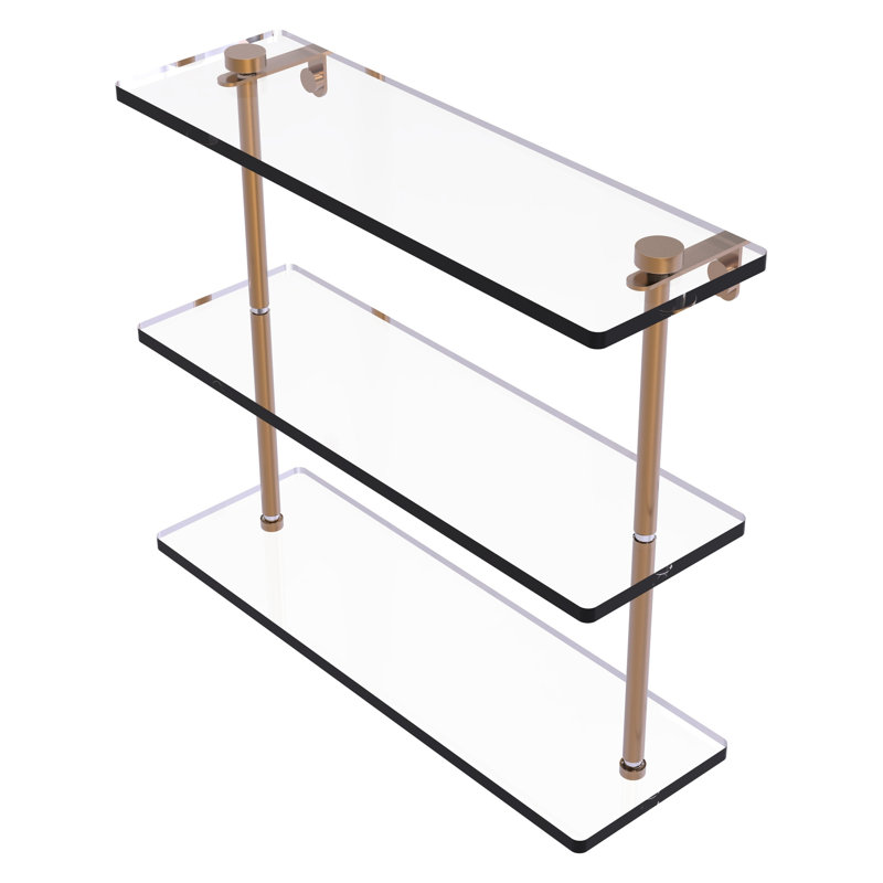 Gober 3 Piece Tiered Shelf, Brushed Bronze, 16"