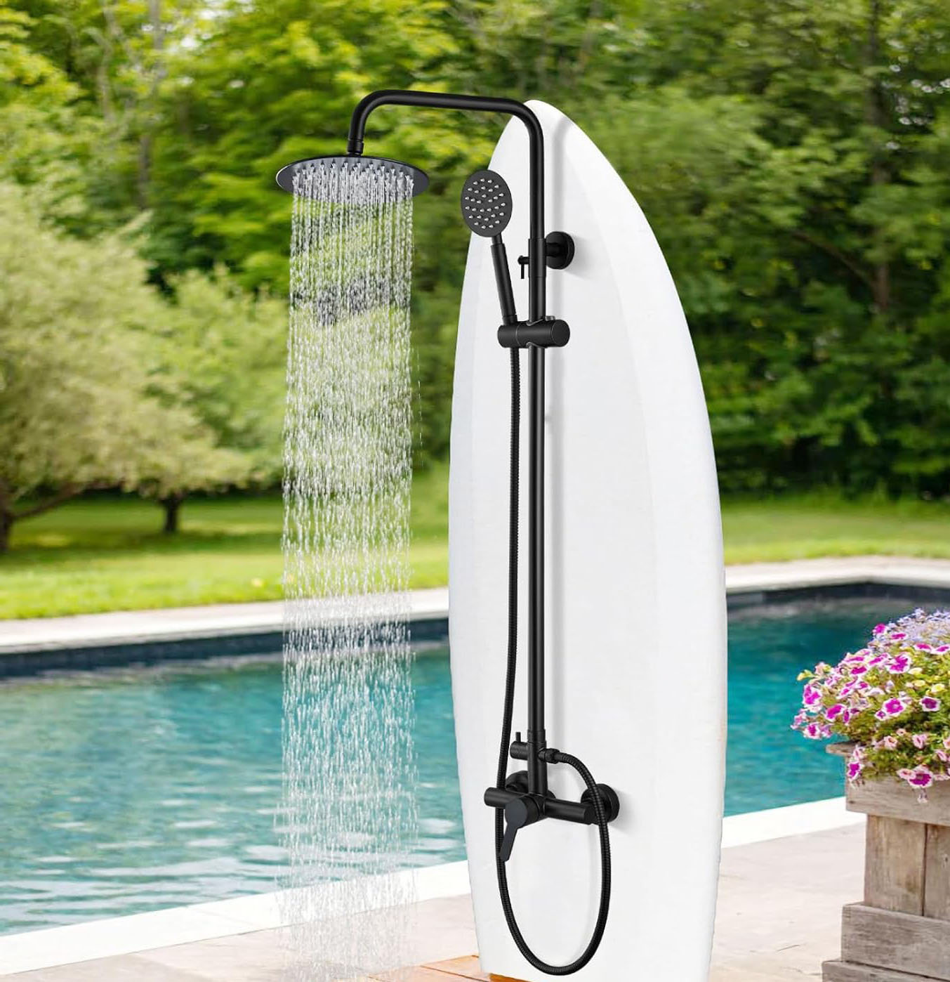 GEMBIK Outdoor Shower Fixtures ,Wall Mount 2 Dual Function 8 Inch ...