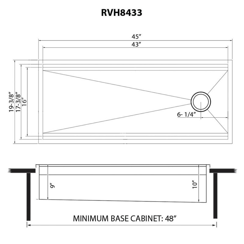 Ruvati Workstation Two-Tiered Ledge Kitchen Sink Drop-in Topmount 16 Gauge Stainless Steel, 10" H x 19" W x 45" L