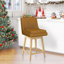 Tabouret de bar et de comptoir pivotant avec cadre en bois massif Honya (ensemble de 4)-1275270823-1275270820-1275502573
