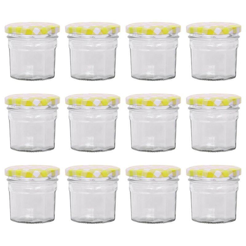 Glass Jar - Set of 12, 30ml, Black