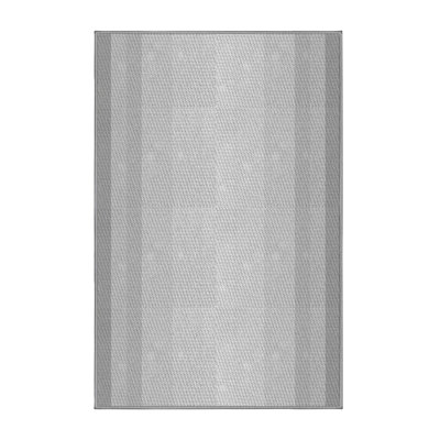 Tapis rayé gris en laine
