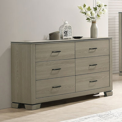 Commode de rangement à six tiroirs, commode de chambre en bois