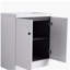 Lavabo de salle de bain autoportant de 30 pouces avec lavabo en résine blanche et 2 portes d'armoire à fermeture en douceur-120406490
