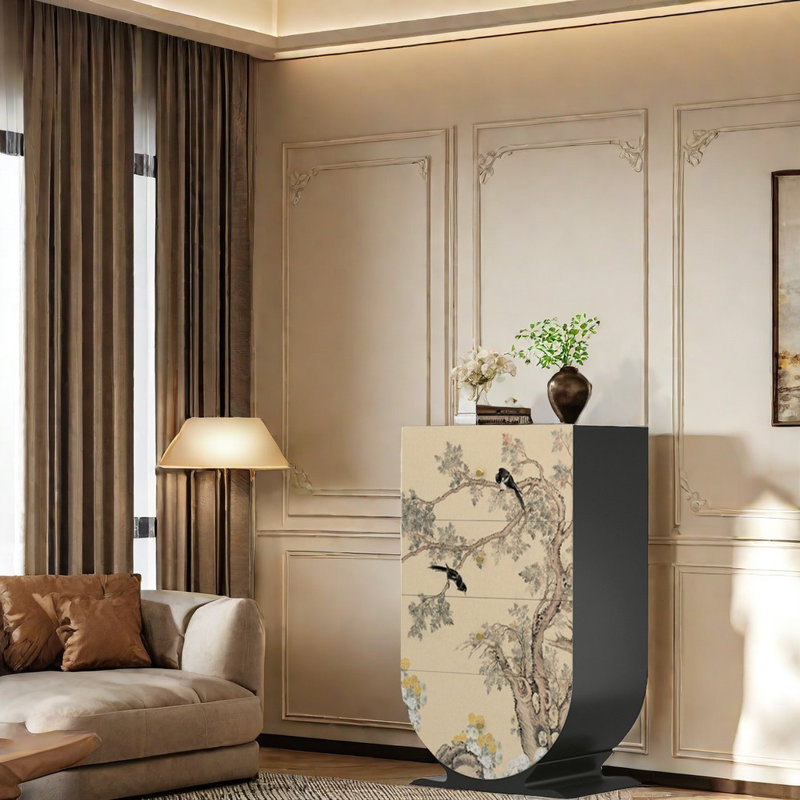 Commode d'appoint en bois massif style antique