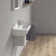 Starck 3 White Ceramic Rectangular Wall Mount Bathroom Sink with Overflow