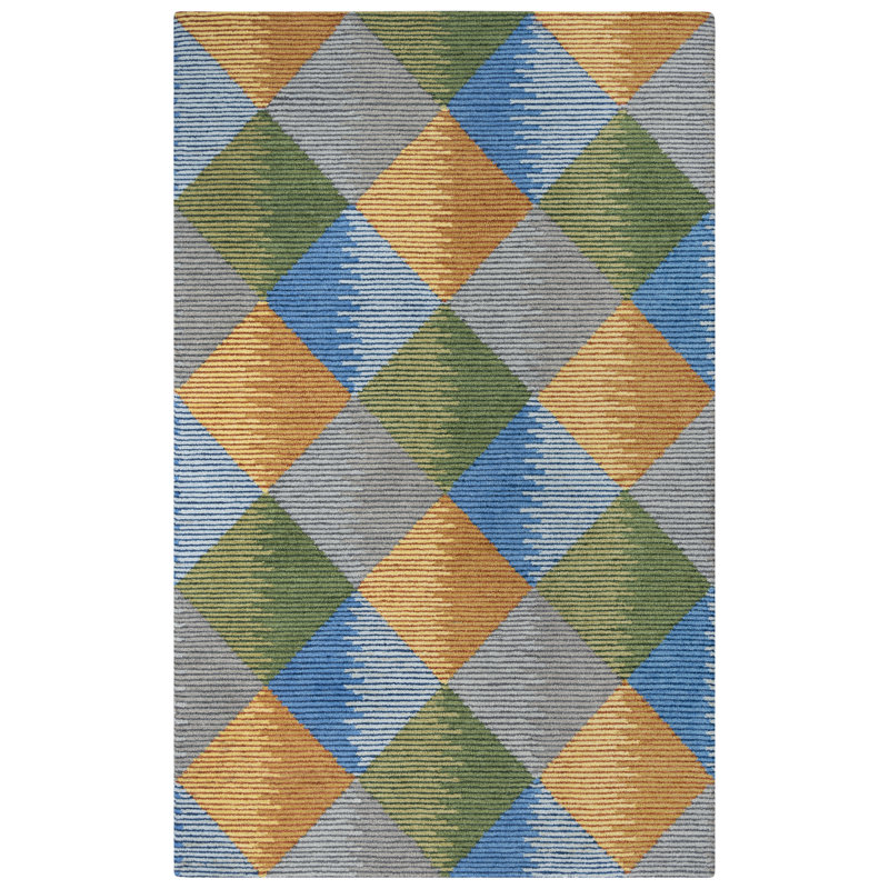 Wool Geometric Indoor Rug, Rectangle 7'9" x 9'9"