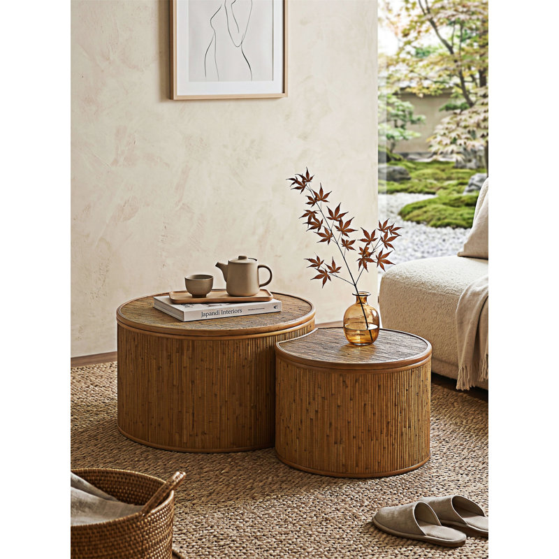 Ensemble de 2 tables basses avec rangement