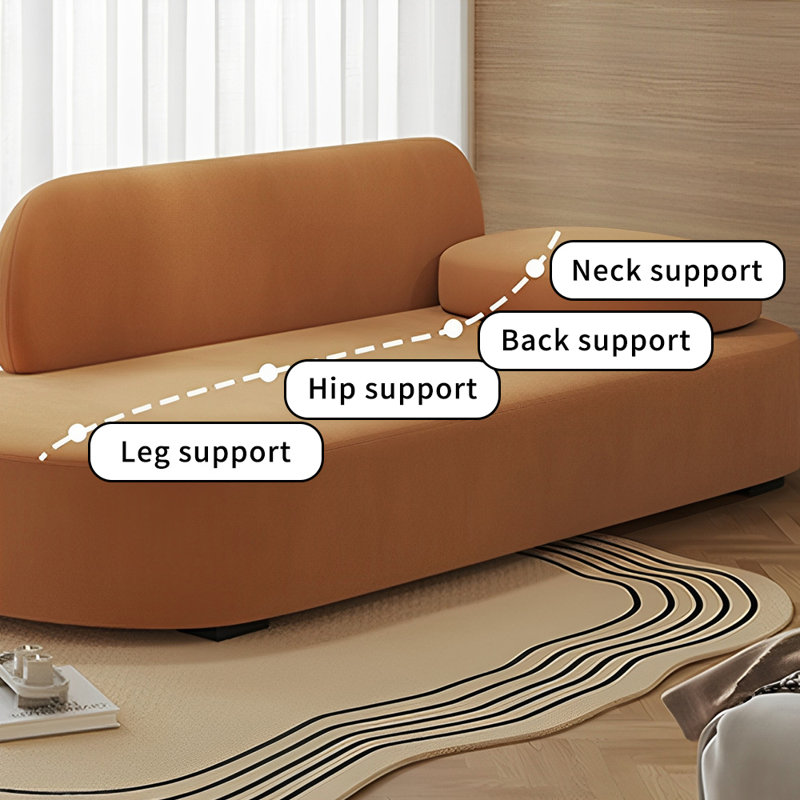 Méridiennes d'intérieur avec appui-tête mobile Finck, Orange, Orienté à droite