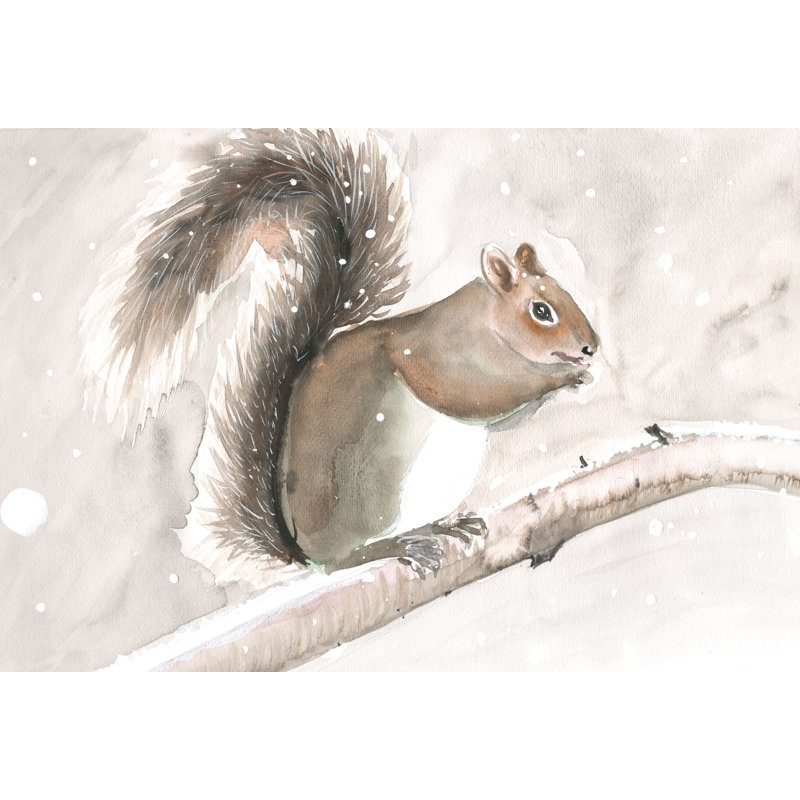 Winter Squirrel 2 - Wrapped Canvas Art Prints, 51cm H x 76cm W