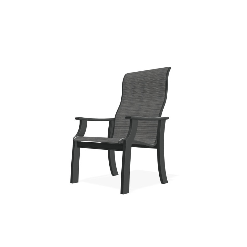 St. Catherine Sling Marine Grade Polymer Supreme Arm Chair, Graphite, Alloy Sunbrella®