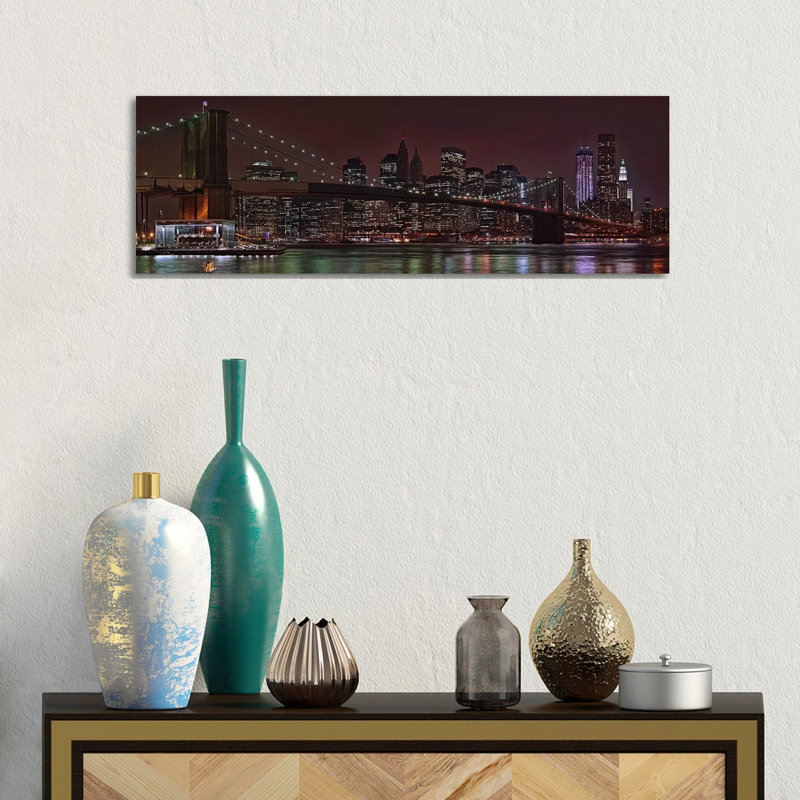 Jane's Carousel At The Base Of The Bridge, Brooklyn Bridge, Manhattan, New York City, New York State, USA 2011 - Wrapped Canvas Panoramic Print