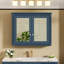 Armoire de salle de bain murale moderne avec deux miroirs et rangement réglable