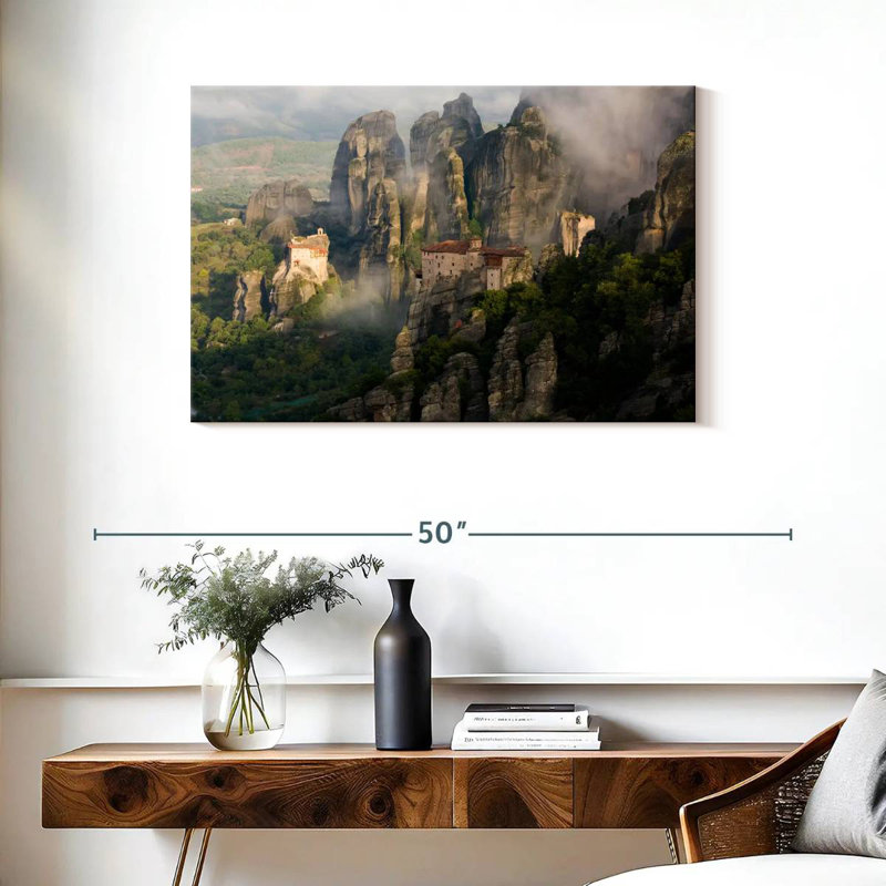 Adella Greek Meteora Monastery, 24" H x 36" W