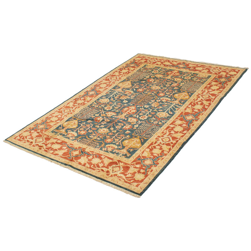 Tapis de zone en laine 10 pi 2 po x 9 pi 8 po noué la chobi. one-of-kind à la main Vazquez