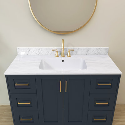 43 In. Real Marble Vanity Sidesplash Marble Bathroom Vanity Side Splash In Carrara White