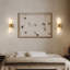 Applique murale de salle de bain moderne en marbre blanc albâtre 14 po Aleinah-951632879