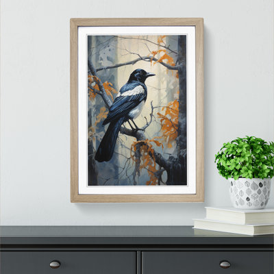 Magpie Symbolism - Single Picture Frame Print on Wood