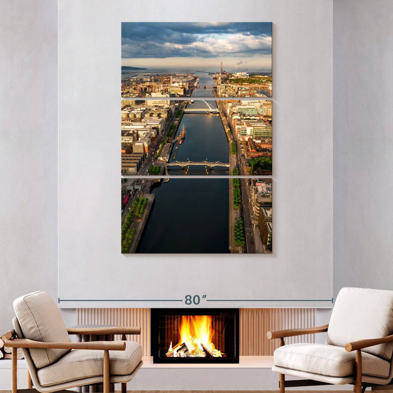 Dublin Docklands Aerial View, 74" H x 48" W