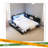 Corner Bed Frame With Storage Bookcase, Daybed With Storage Drawers Underneath, Kids Bed Unit With Charging Station And LED Light-634172143-634172137