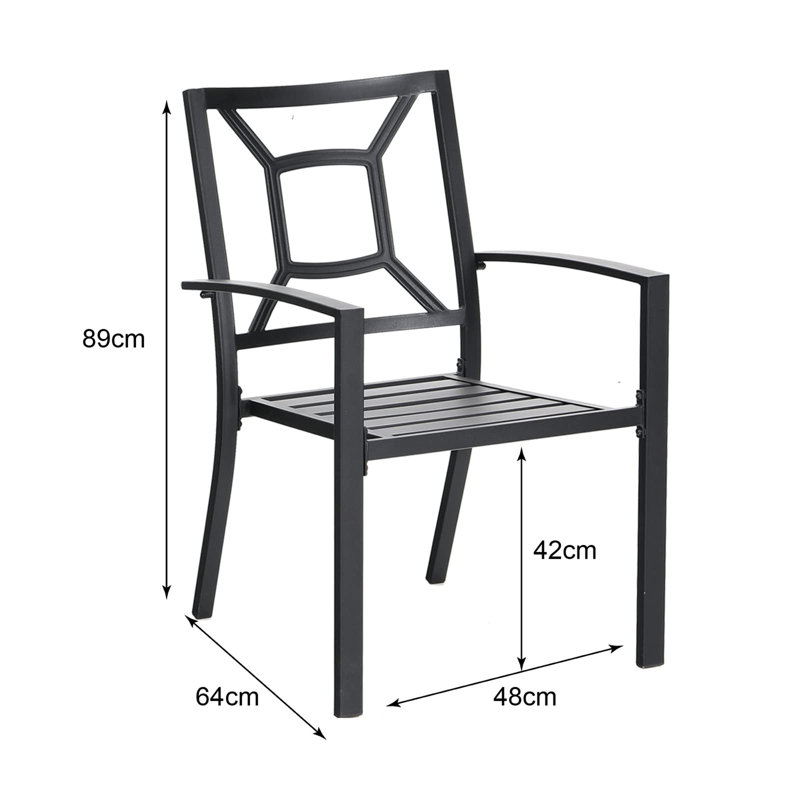 Jacqualin Stacking Patio Dining Armchair with Cushion