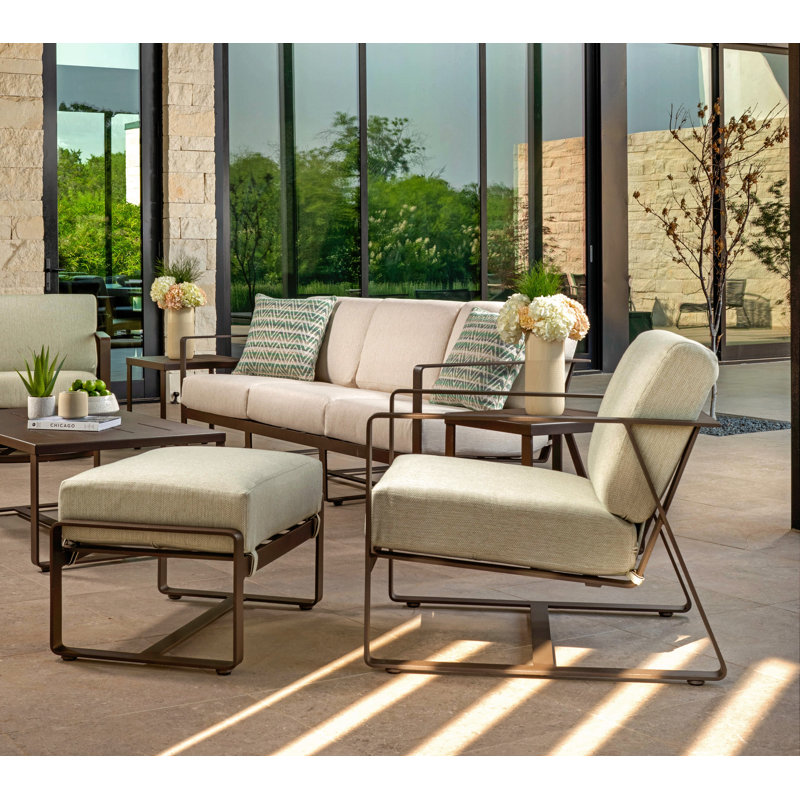 Horizon Outdoor Lounge Chair, Graphite, Piazza Mist