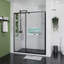 Porte de douche pivotante 60 po x 70 po avec poignée en acier inoxydable-116391380