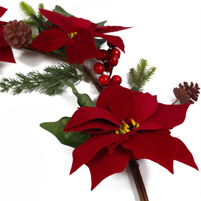150cm Faux Poinsettia Garland