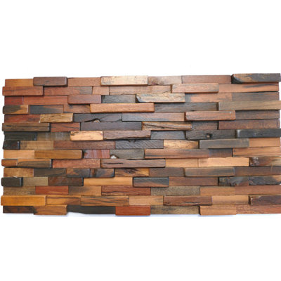 Halsten Mosaic 30 cm x 30 cm Wood Look Tile in Brown