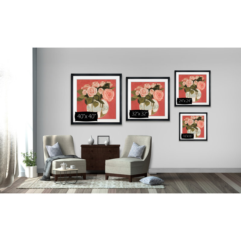 « brillante fleuris i », reproduction d’art sur toile, H 16 po x l 16 po x P 1,5 po, Cadre noir