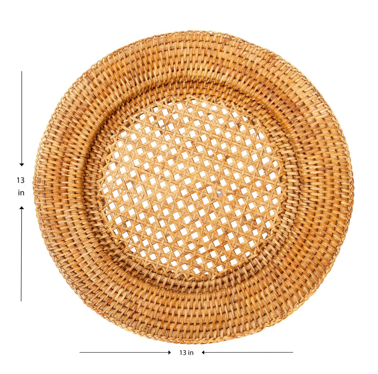 Venezia Rattan Charger, Honey Brown
