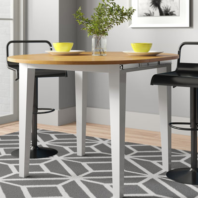 Driskell 90 cm Extendable Round Dining Table with Wood Base