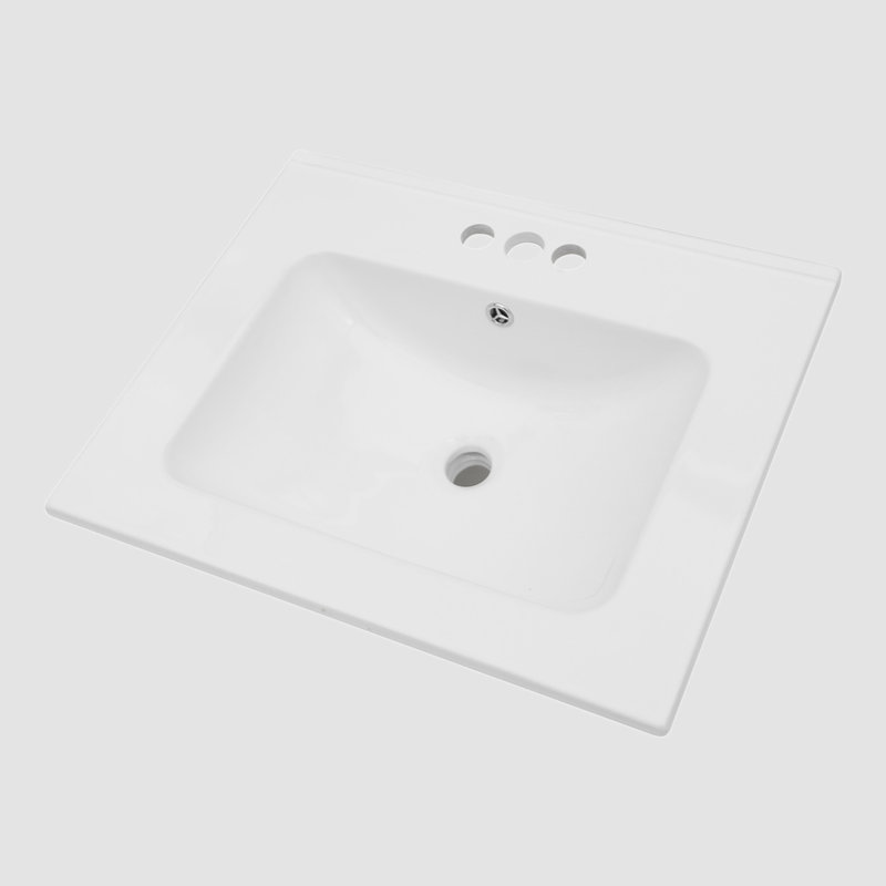 Go Peak Track 19.7'' Ceramic Rectangular Bathroom Sink with Overflow