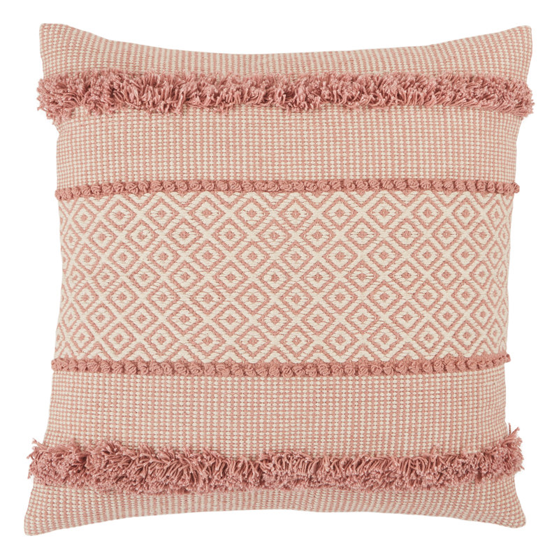 Square Embroidered Christmas Cotton Throw Pillow, 18 in