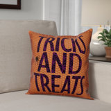 Tricks And Treats Geometric Indoor/Outdoor Reversible Throw Pillow