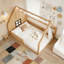 Lit double en bois avec fenêtre et clôture-1482461862