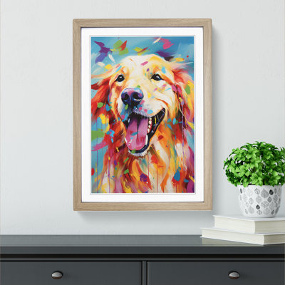 Golden Retriever Expressionism - Framed Print